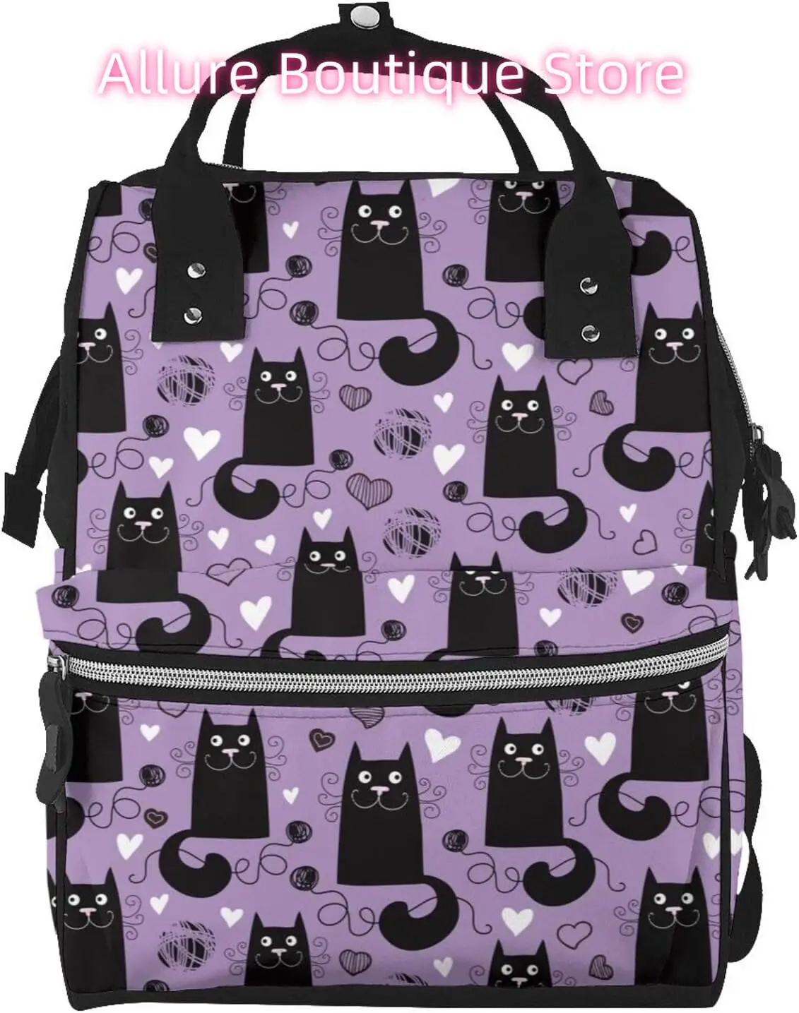 

Funny Kitten Cat Diaper Bag Backpack for Women Large Capacity Nappy Bag Multifunction Waterproof Mummy Backpacks for Mom Dad Ess