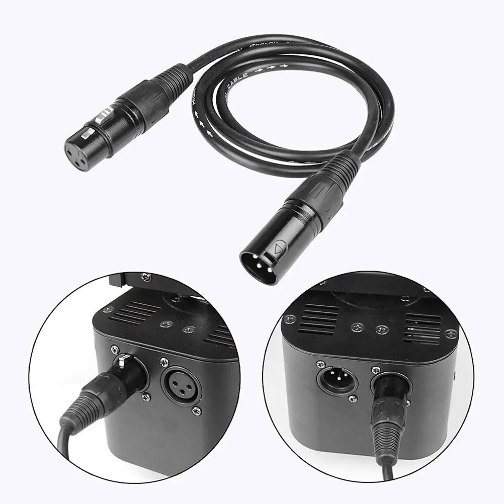 4Pcs Dmx512 Cable 3 Pin Xlr M-F High Performance Microphone Cord for Dmx Lighting Control Digital Audio Transmission Stage