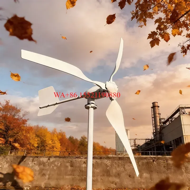 WMWMNU 2000W 3-Blade Horizontal Wind Turbine Kit Three-Phase AC Permanent Magnet Wind Mill Generator with MPPT Charge