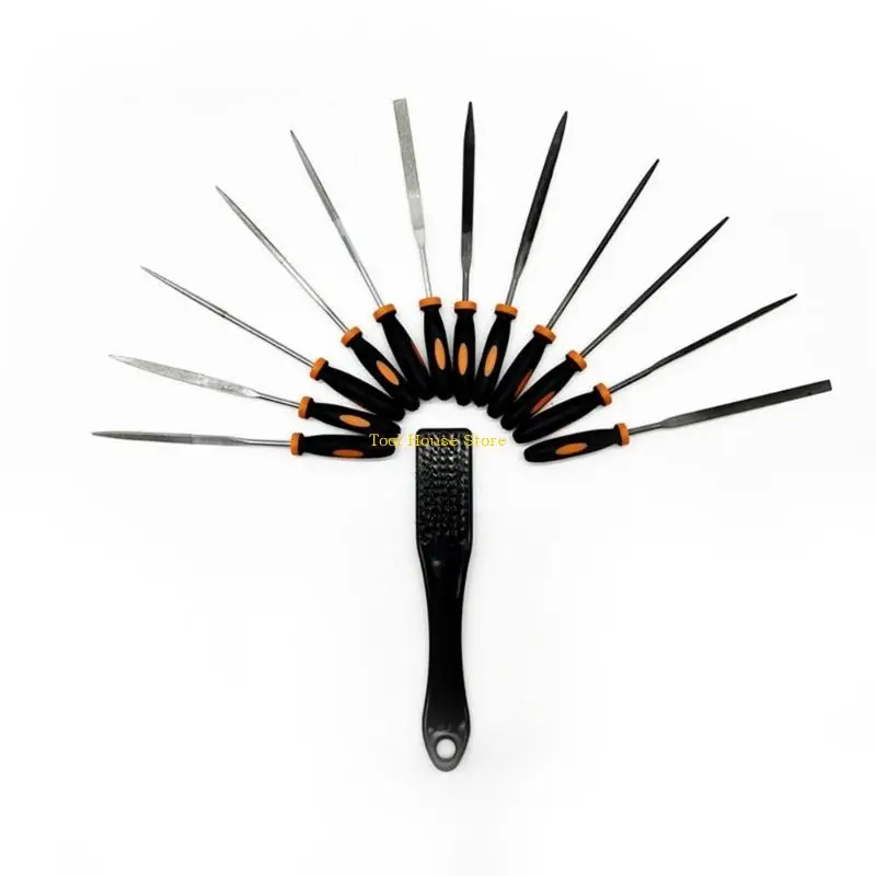 13peece Peeece Stuldy Steel File Collection с щеткой для профессионального и самодельного использования 13peece Peeece Stuldy Steel File Collection с щеткой для профессионального и самодельного использования