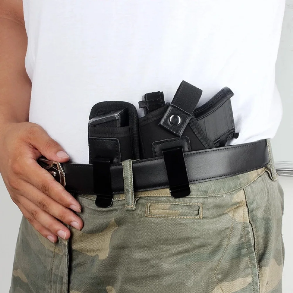 Universal Holster Concealed Carry Holster Waistband Metal Clip IWB OWB Holster Airgun Bag Suitable for all sizes of pistols