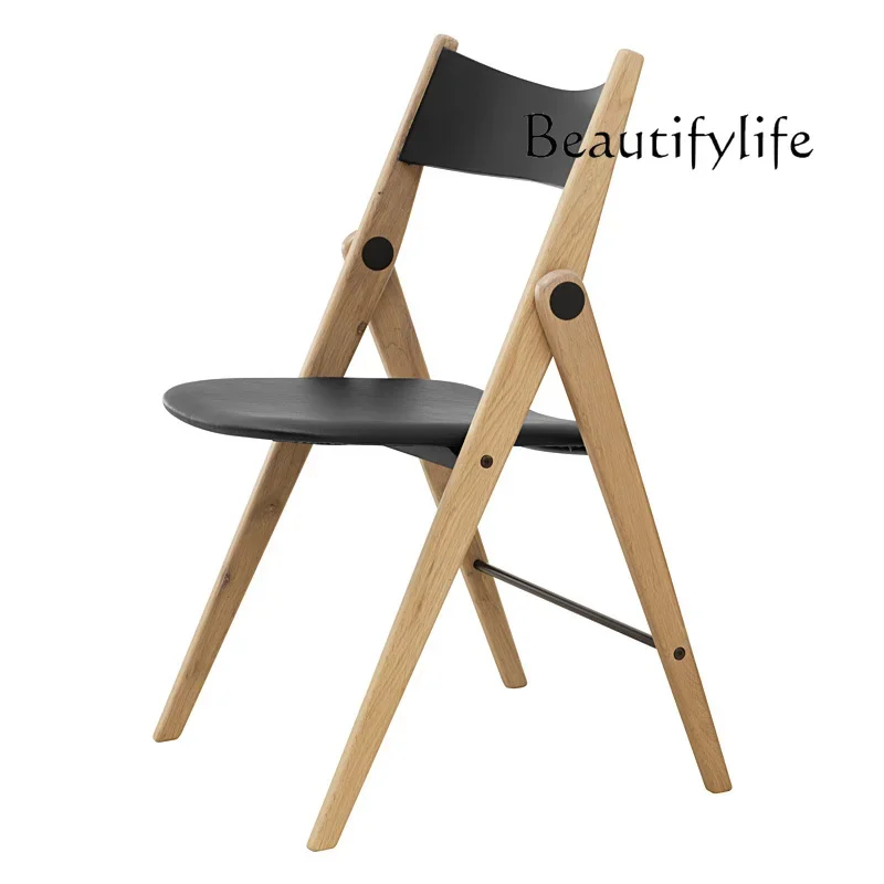 

Solid wood dining chair Nordic home folding chair casual office desk backrest restaurant negotiation chair