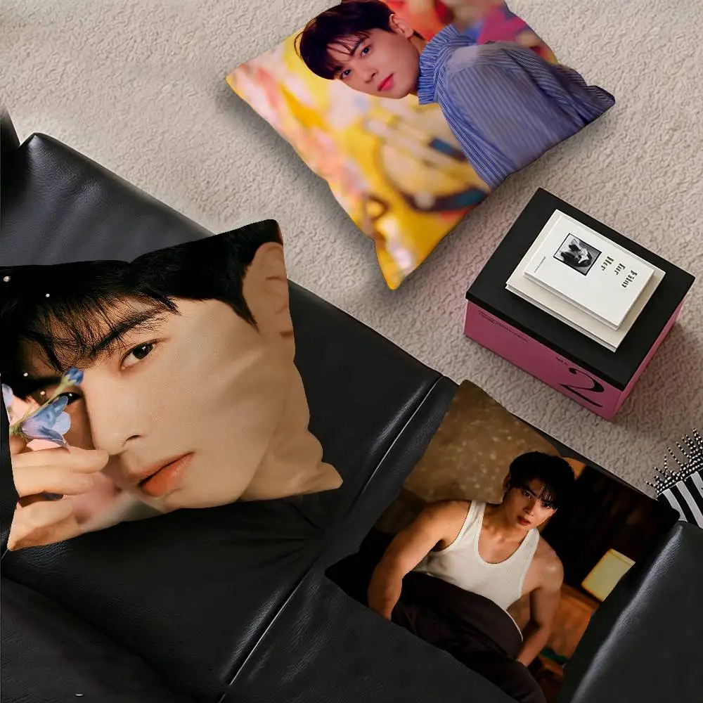 Cha EunWoo Poster Maple Design Cushion Cover Happy Autumn Harvest decor Holiday Decorati Pillow Cover