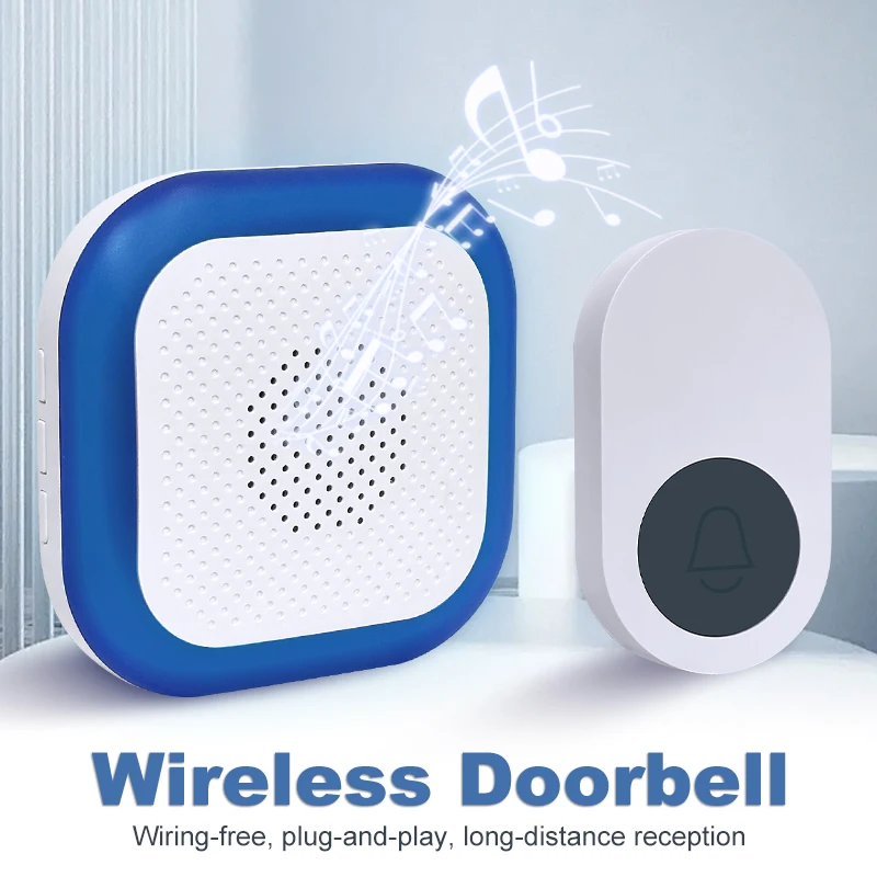 Wireless Doorbell Smart Home Safety Protection Door Bell 38 Song 5 Volume Easy Installation Security Doorbell LED Light Flashing