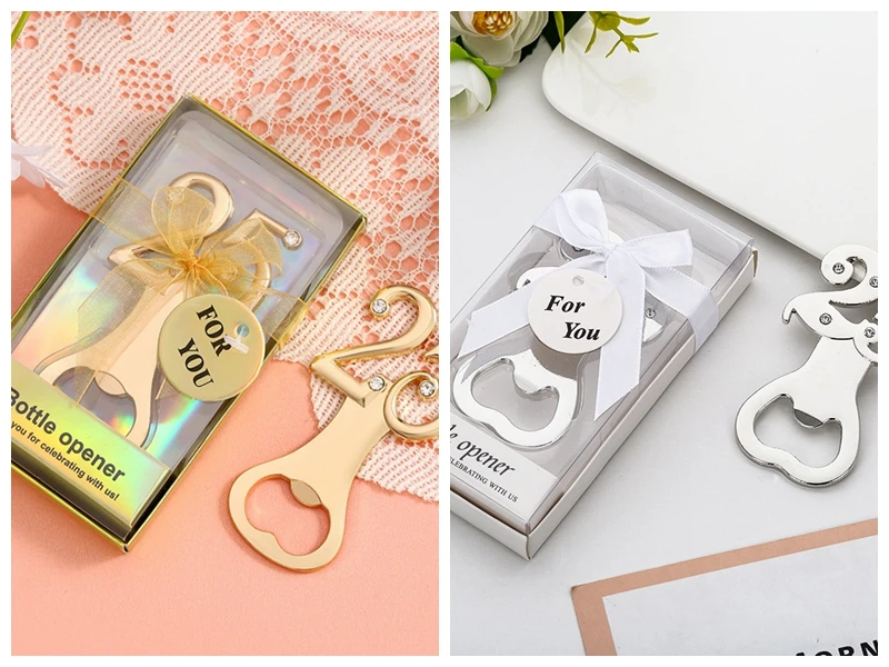 (20 Pieces/lot) Event and Party gift Silver 25th Wedding Anniversary Design Bottle Opener favors for 25th Wedding celebrating