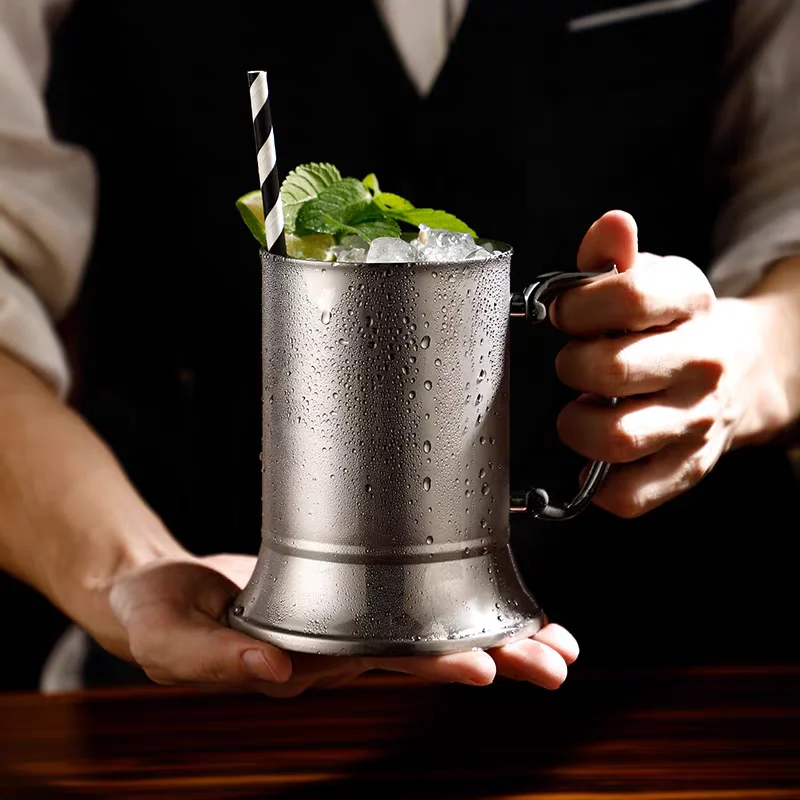 

420ml Double Walled Moscow Mule Copper Mugs Metal Mug Cup Stainless Steel Beer Wine Coffee Cup