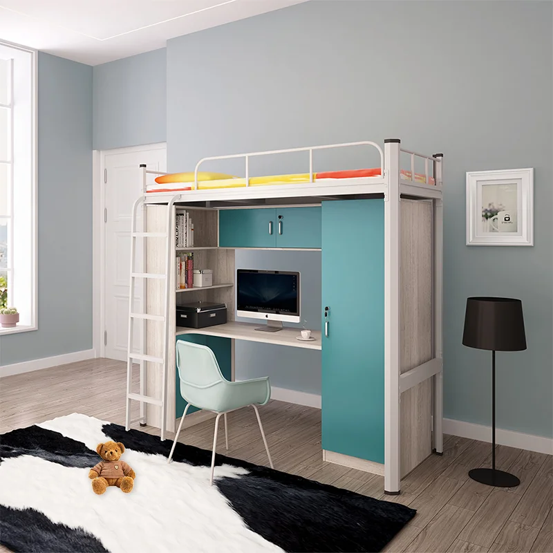 Bedroom Furniture Iron Kids Loft Iron Twin Bunk Beds With Study Table