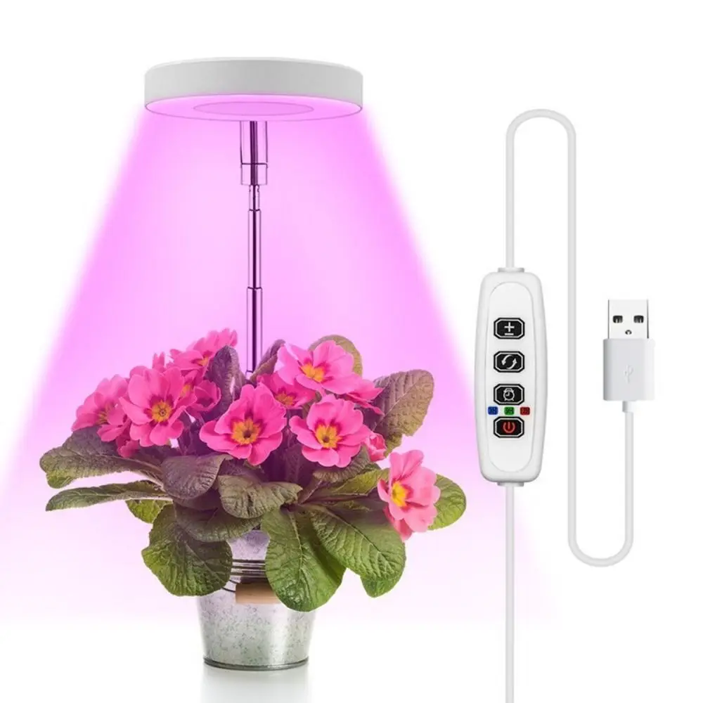 

Ring Lamp LED Plant Light 3 Lighting Modes Retractable Succulent Grow Lamp Automatic Timer Height Adjustable