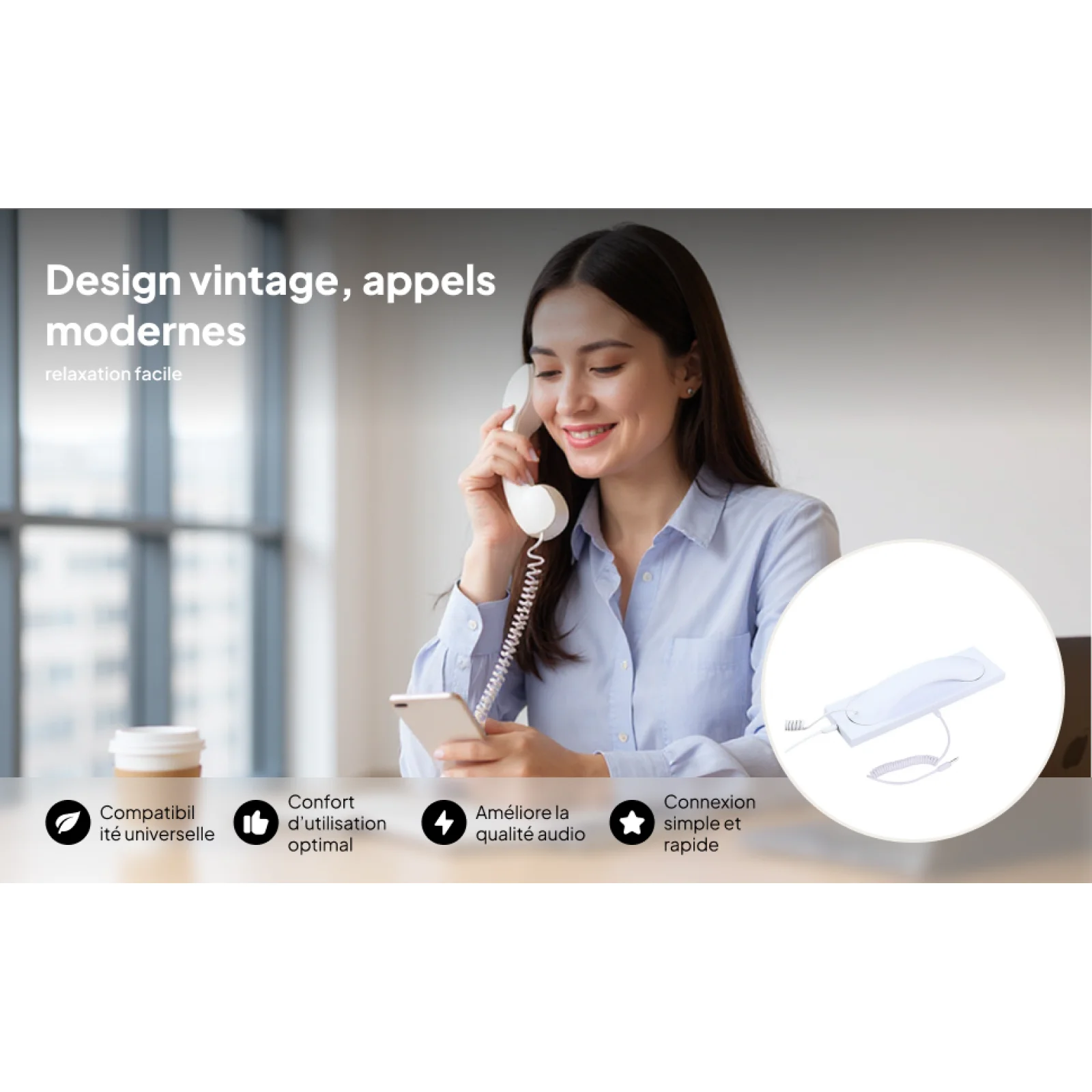 Retro Phone Handset Headset Prevention Radiation 3.5mm Microphone for Mobile Phone