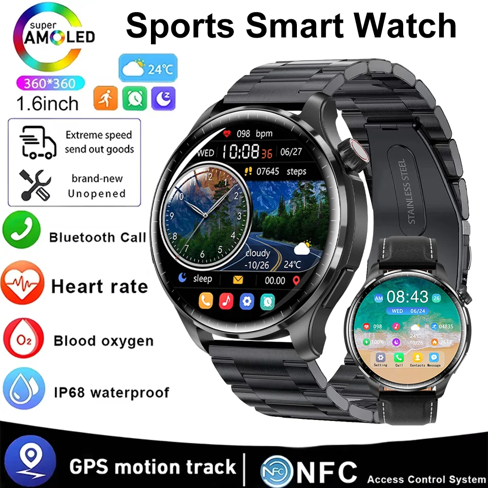 

Новые смарт-часы 2026 года с Bluetooth-вызовами для мужчин, с лазерным измерением давления и функциями для здоровья, спортивные часы для фитнеса, водонепроницаемые смарт-часы для мужчин + коробка