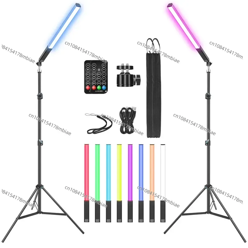 1000lm IR Control 36 Colors Led Video Light Wand LUXCEO Q508A with 2.1m 80.7 Inch Stand Tripod & Head for Photogtaphic Lighting