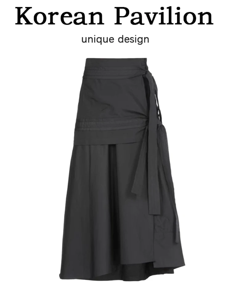 

Slimming High Waist Banded A-Line Skirt Women's Color Summer 2025 Casual Versatile Long Skirt Design Sensation