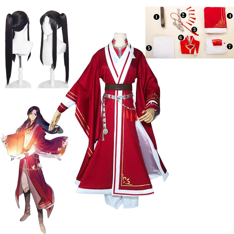 

Hua Cheng Cos Платье Hanfu Полный комплект Китайский сериал Heaven Officials Blessing TGCF Tian Guan Ci Fu Hua Cheng Косплей Костюм