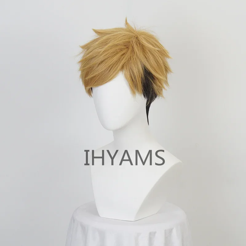 Miya Atsumu Wig Short Heat Resistant Synthetic Hair Volleyball Men's Cosplay Costume Wigs + Wig Cap