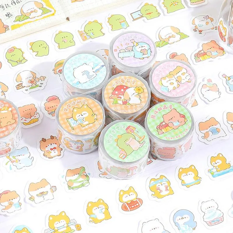 32 pcs/lot Kawaii Rabbit Bear Animal Tape Decoration Sticker Scrapbooking Diary Adhesive Masking Tape Stationery School Supply