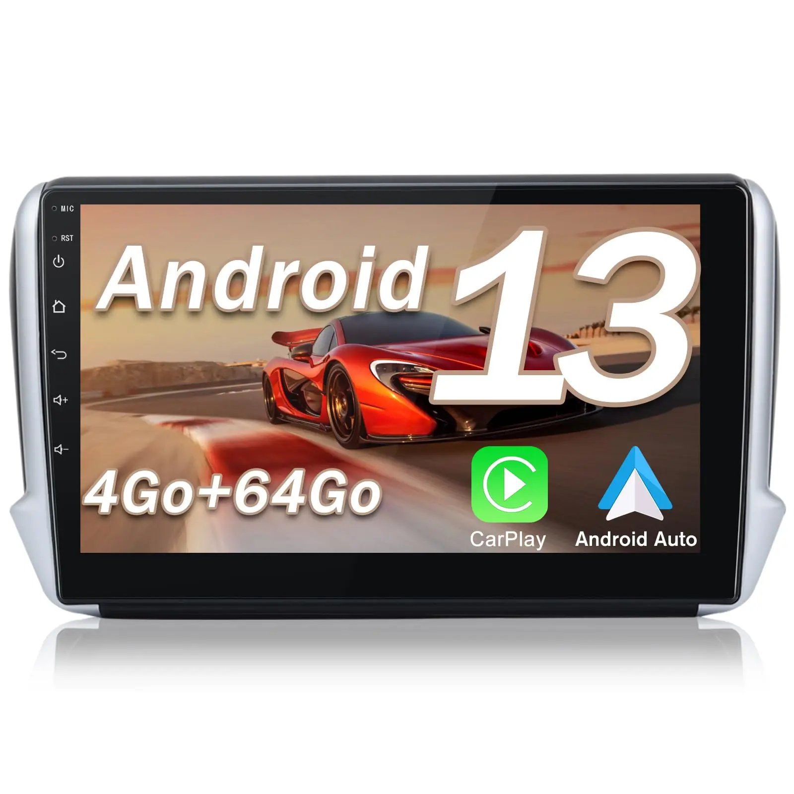 

Android car radio for Peugeot 208/2008 (2012-2018) [4+64G] with Carplay Android Auto 10.1’’ GPS Bluetooth WiFi/SWC
