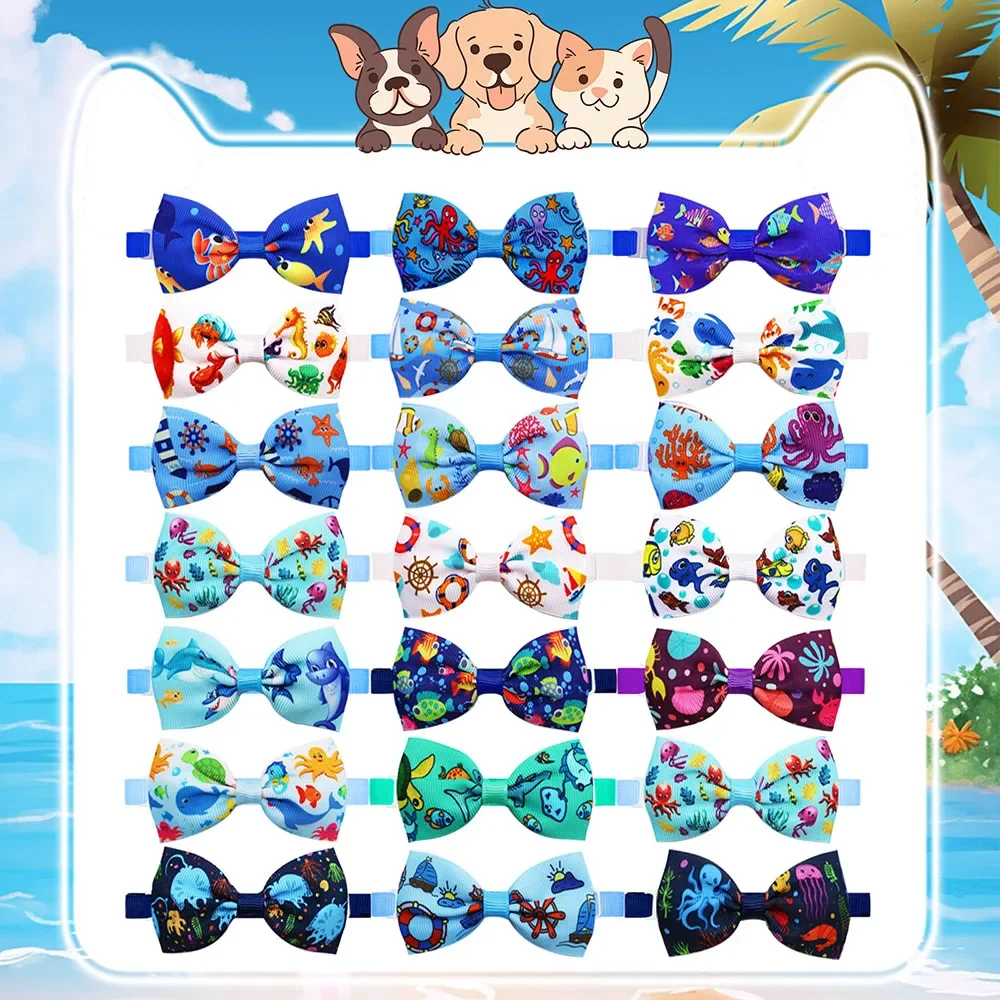 20 Stück Hunde fliege Sommer mode Haustier pflege Zubehör hand gefertigte verstellbare Halsband Bowties für Hunde und Katzen Haustier Produkt