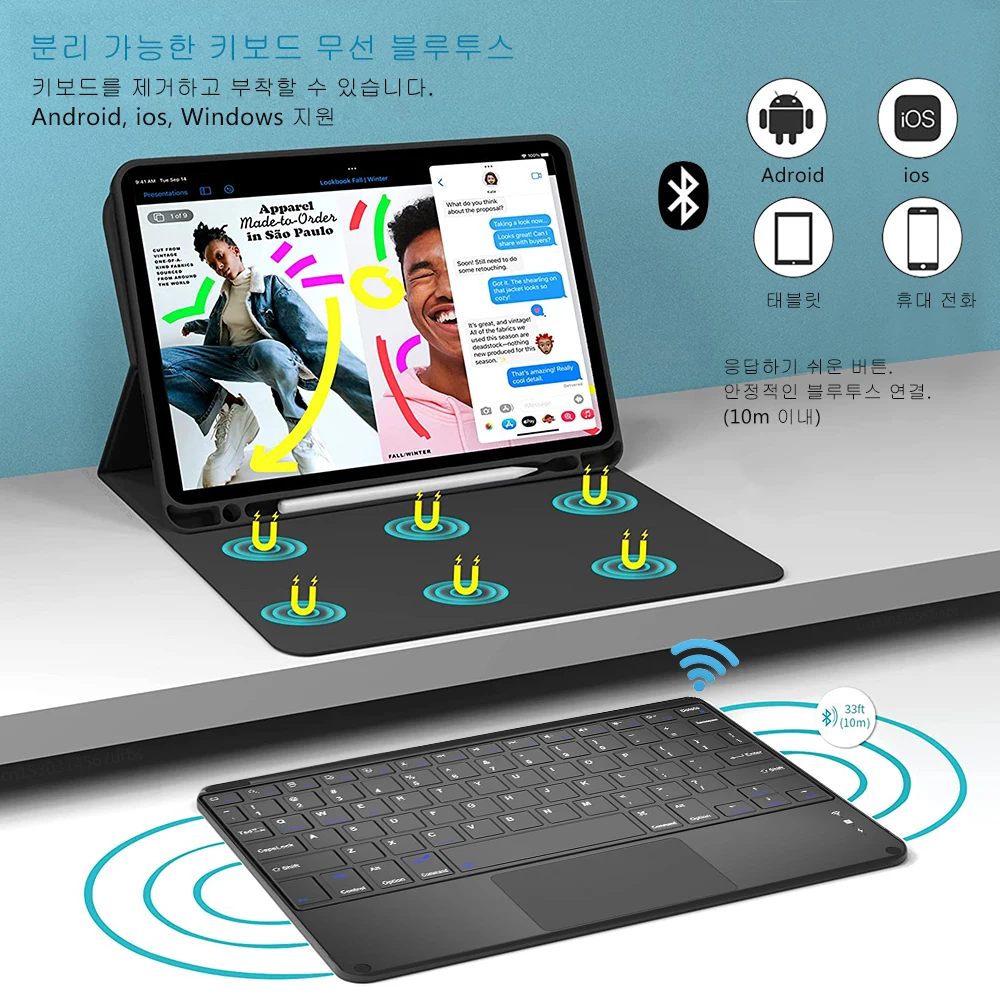 Magic Keyboard Case for iPad Pro 12 9 11 iPad 10th 10.9 9th Generation 10.2 Air 5 10.9 Inch Mini 6 2022 Bluetooth Keyboard Cover