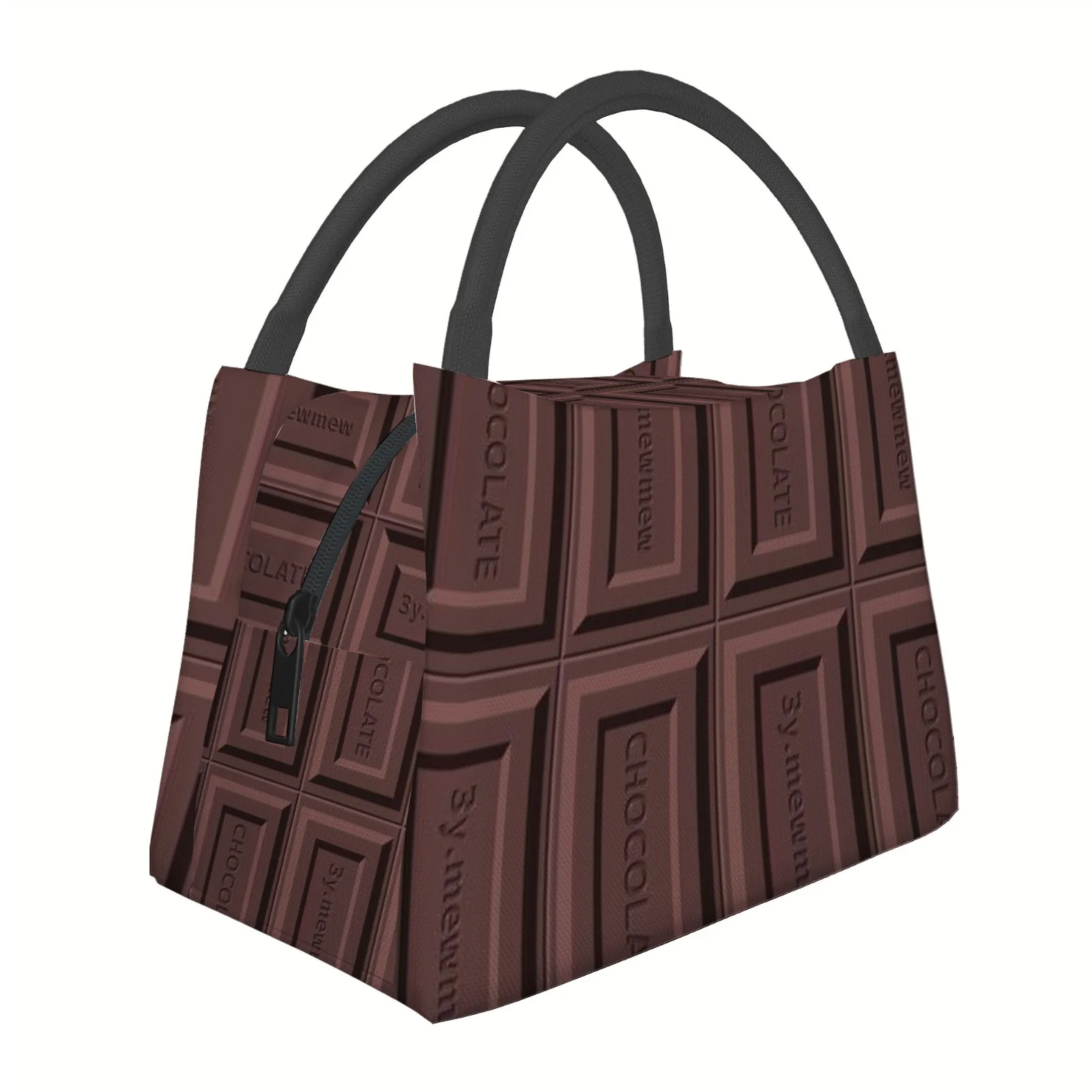 1pc Printed Chocolate Bar Squares Designed for Insulation Lunch Bag Not for Food Contact, Ideal for Home, Restaurants
