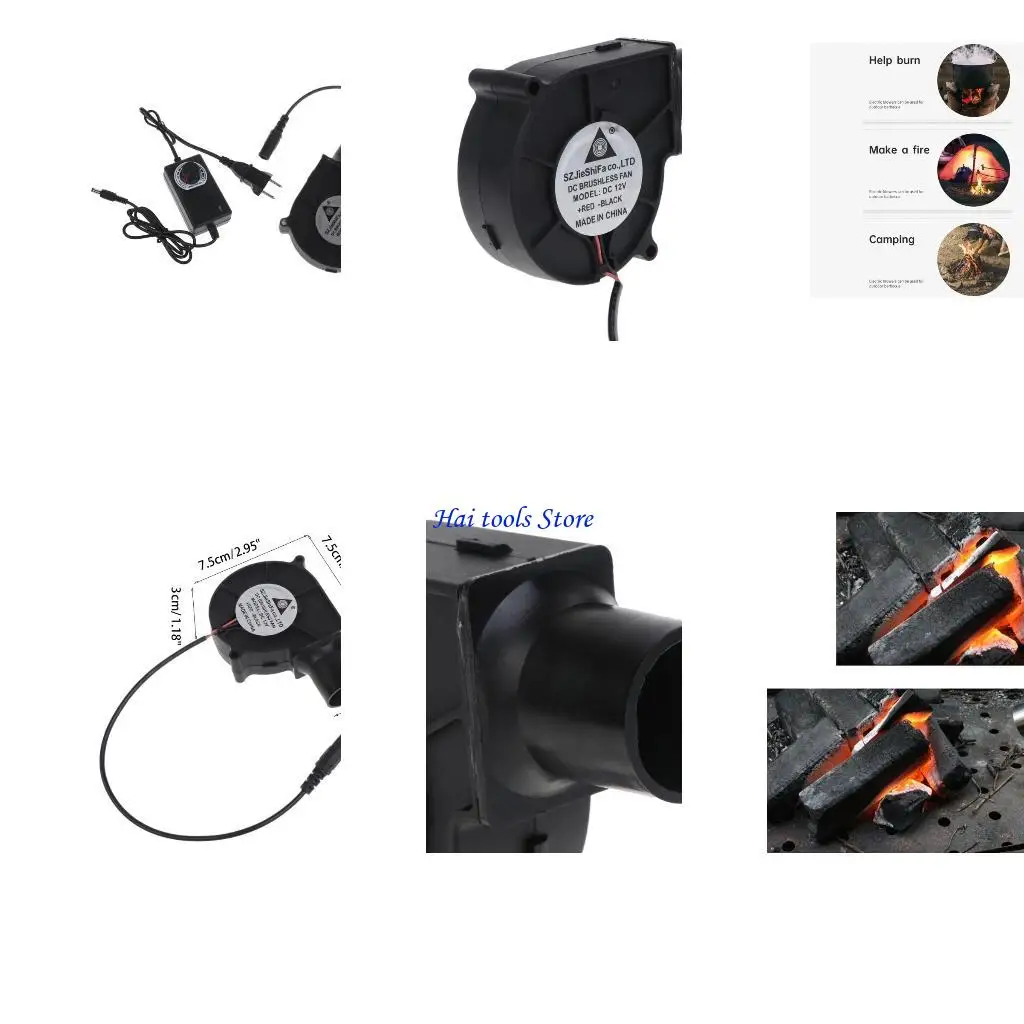 

X37E 12V BBQ вентилятор Небольшой портативный воздуходувка с воздушным источником питания порта