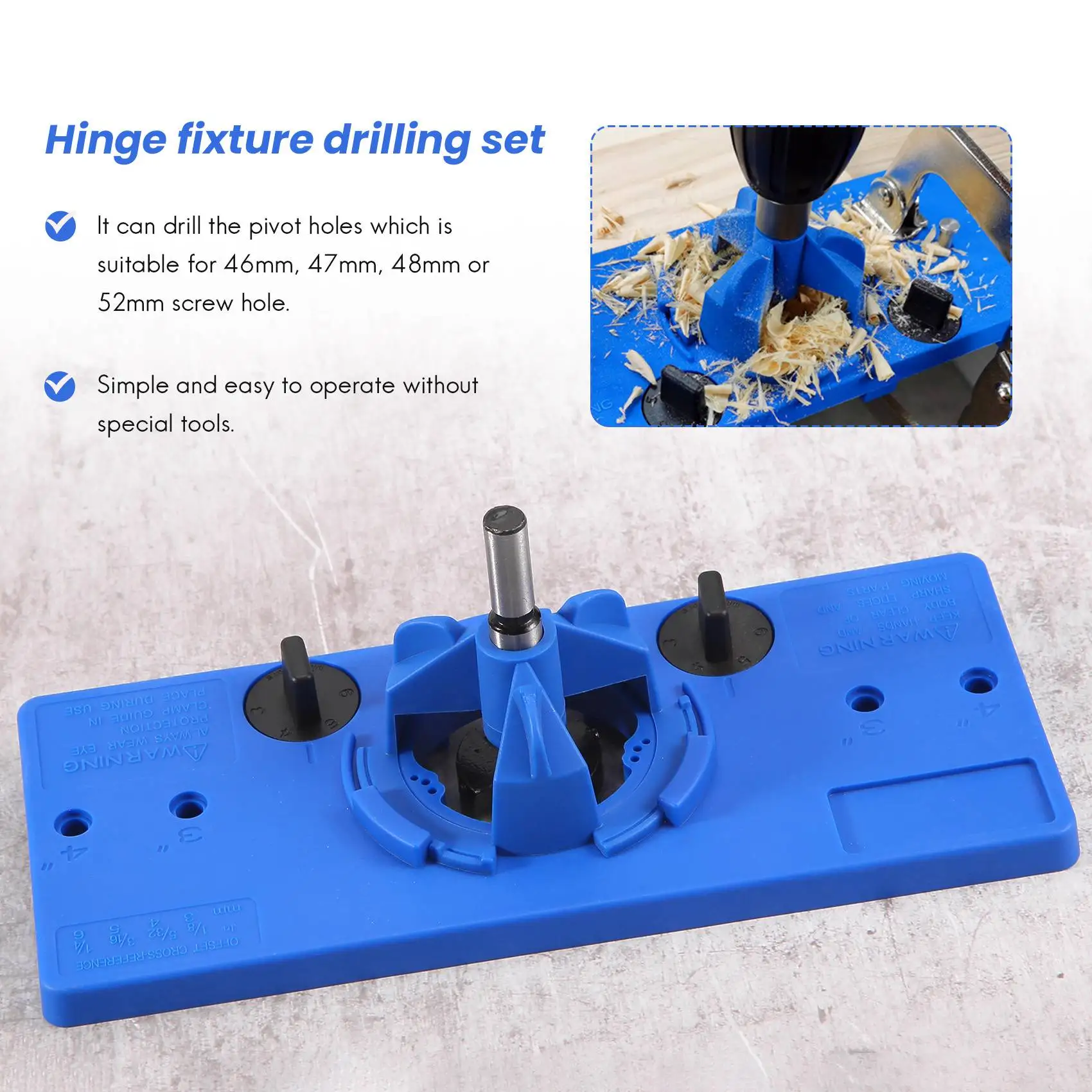 

35Mm Concealed Hinge Drilling Jigs Hinge Hole Saw Jig Drilling Guide Locator Hole Opener Door Cabinets Woodworking Diy Tool Set