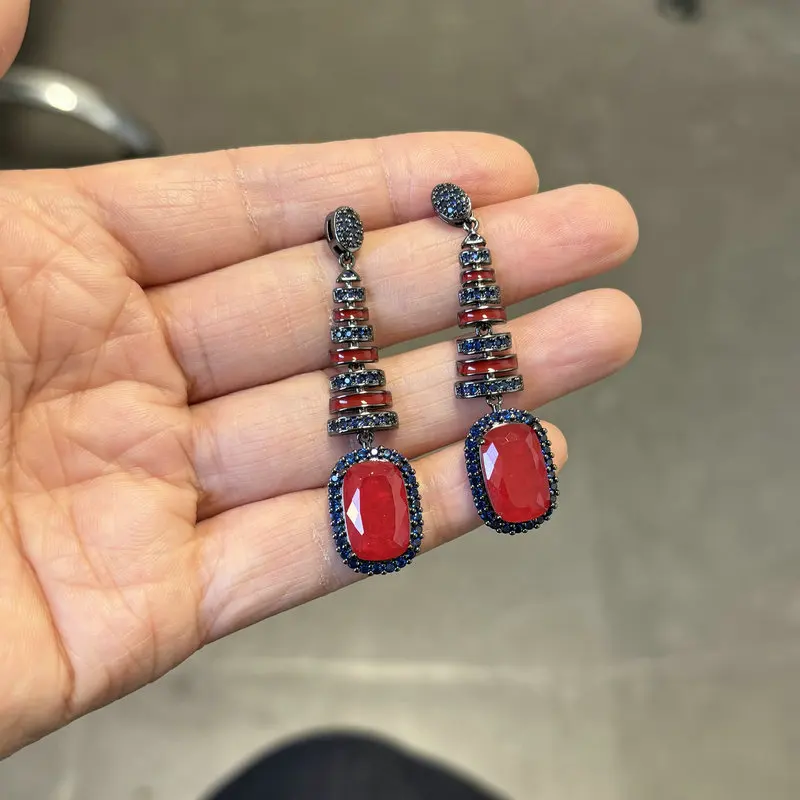 

Винтажные темно-красные серьги Bilincolor для женщин