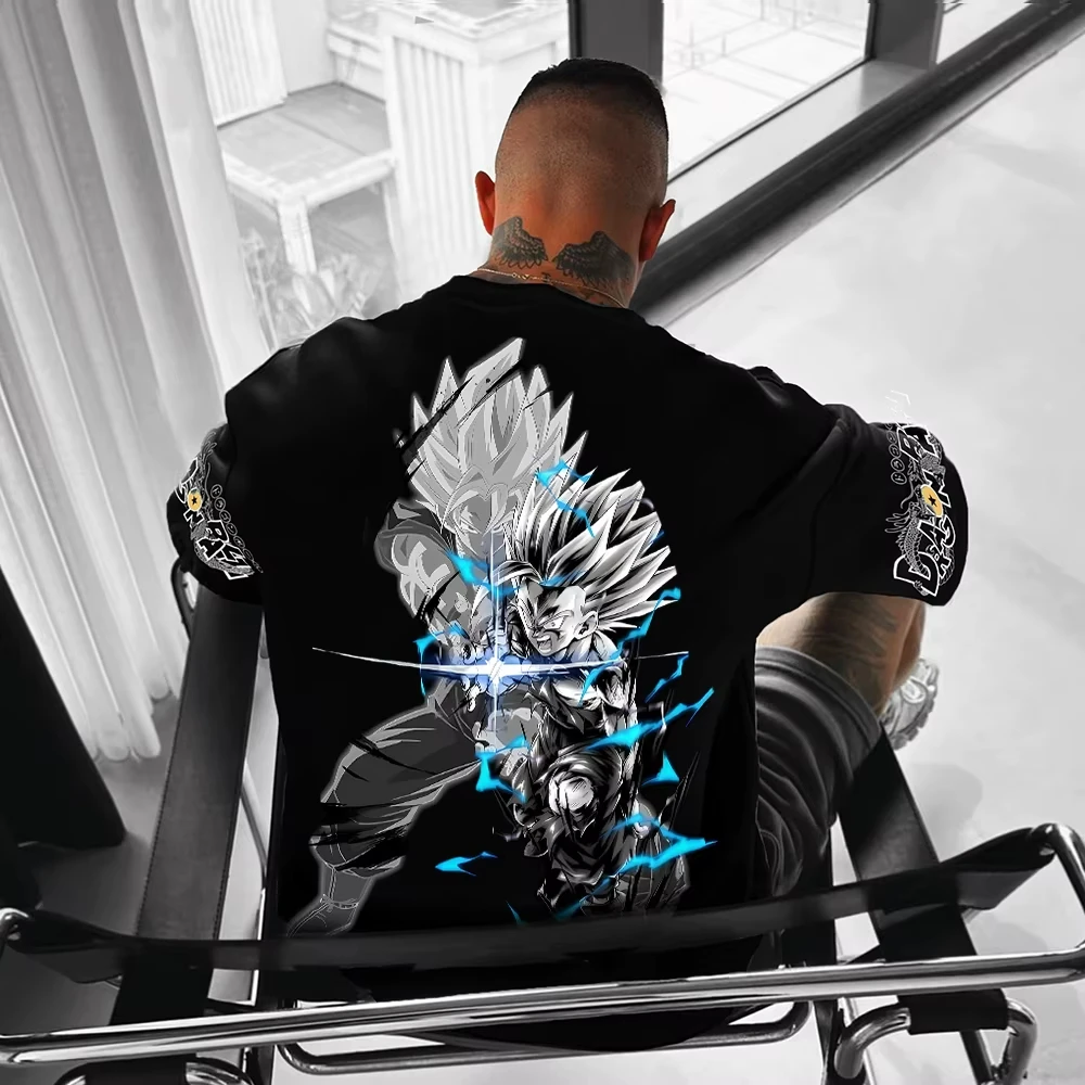 Son Goku Anime Dragon Ball Harajuku Zomer Grafische T-shirt Mannen 2025, Katoen Oversized Vintage Straat Vrouwen Casual Korte Mouwen