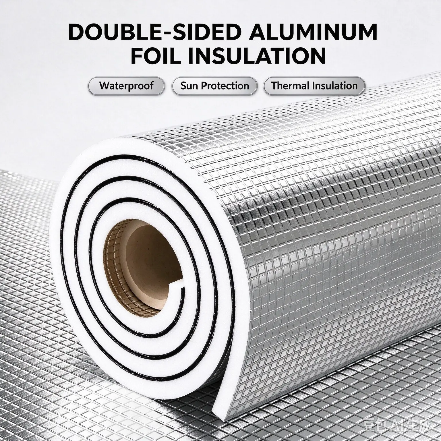 Double-Sided Aluminum Foil EPE Thermal Insulation Roll Waterproof Sun Protection Heat Insulation Film for Window Sunroom Roof