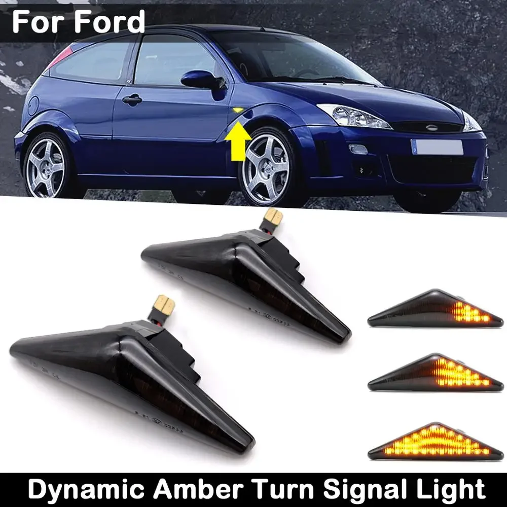 

Car LED Side Marker Lights Dynamic Turn Signal Fender Lamps for Ford Focus MK1 1998-2004 Mondeo MK3 2000-2007 OE:98AB13K354AA