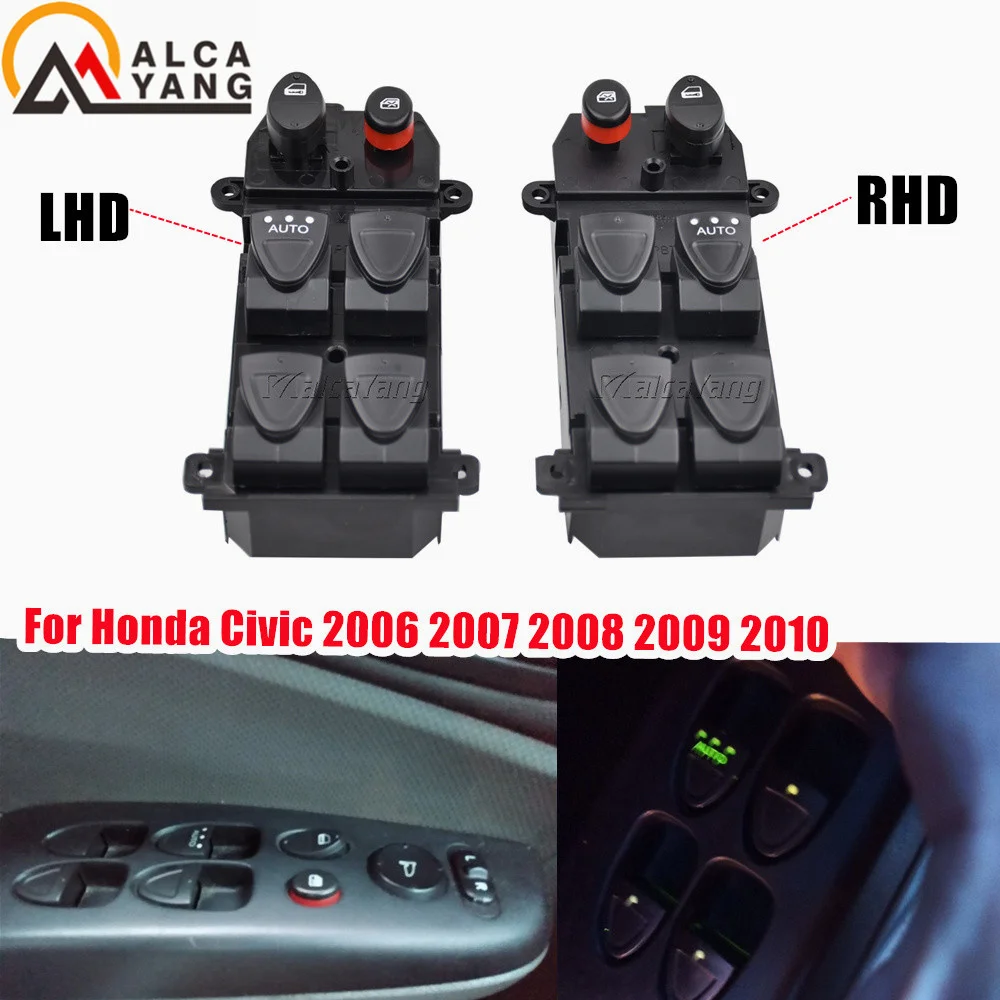 Front Left Master Power Window Switch Button Control 35750SNVH51 35750-SNV-H51 For Honda Civic 2006 2007 2008 2009 2010