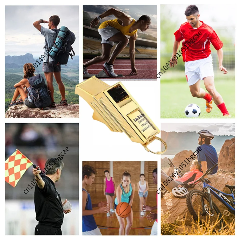 Professional Referee Whistle for Soccer Basketball Volleyball High Decibel ABS Plastic Coach Whistle with Lanyard Gold 2026