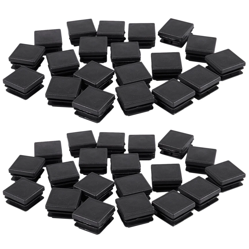 40 Pcs Plastic Square Blanking End Caps Tube Inserts 25Mm X 25Mm