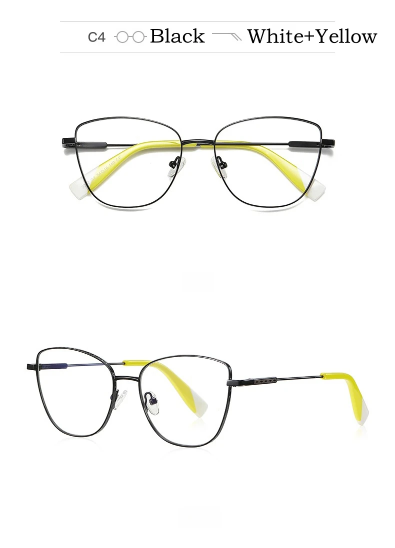 Yimaruili ultraleichte Mode Legierung Blaulicht blockierende Brille Retro Cat Eye optische Rezept Frauen Brillen fassungen – Detail 12