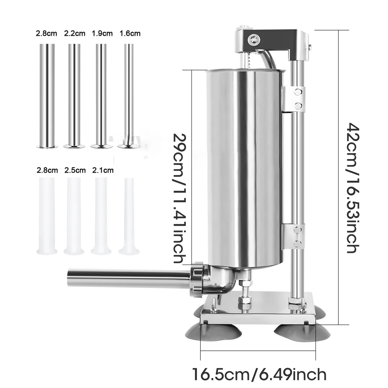 3L عمودي دليل آلة ستوفير السجق الفولاذ المقاوم للصدأ صانع السجق ملء السجق حشو أدوات اللحوم مع 4 أنابيب حشو