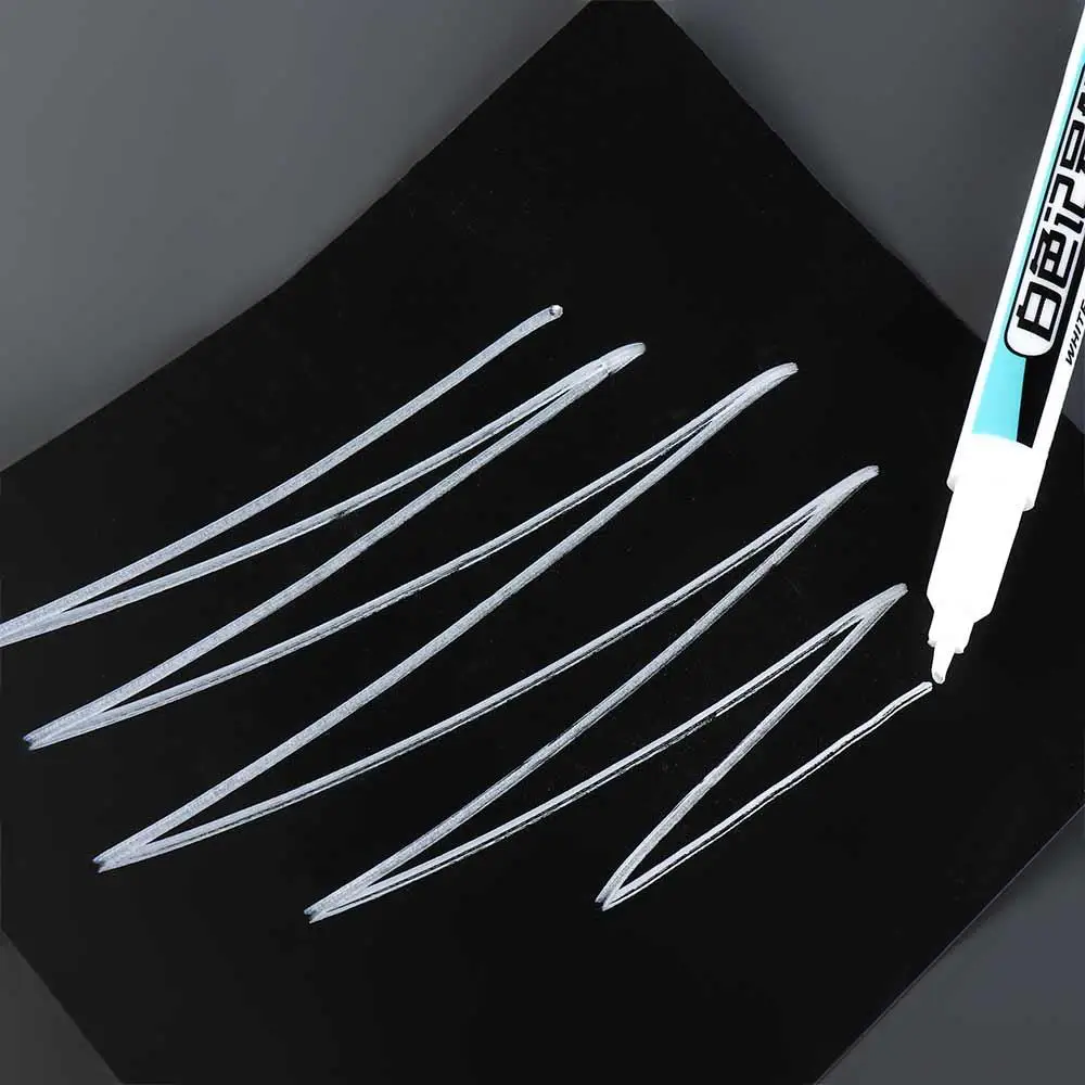 0,7 mm/1,0 mm/0,2,5 mm weißer Permanent-Farbstift, wasserfest, glattes Schreiben, weiße Markierungsstifte, nicht schmutzige Hände, öliger, öliger Markierungsstift