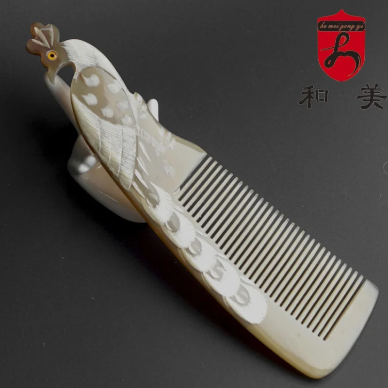 Meimei Horn Comb Household Women's Comb Scalp Massage Natural Horn Comb Wedding Comb Wholesale