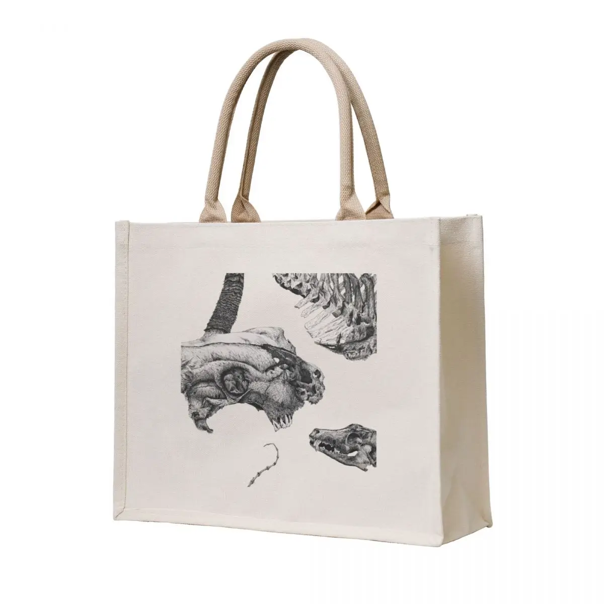 

b&w bones illustration Tote Bag Women's beach bags reusable grocery bags Large bags for women tote bag