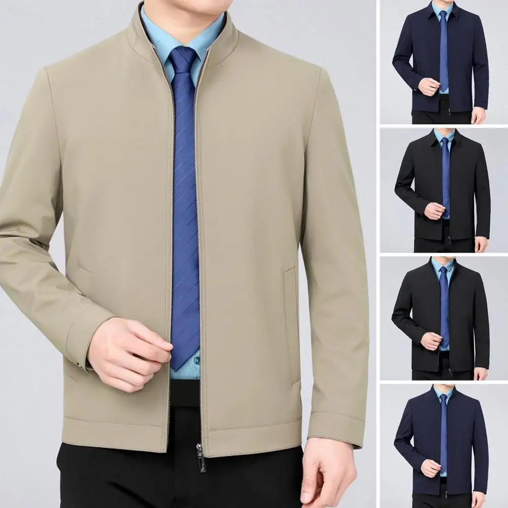 Chaqueta de negocios de Color sólido para hombre, abrigo informal suelto de lujo, vestido de oficina Social, ropa fina, prendas de vestir exteriores