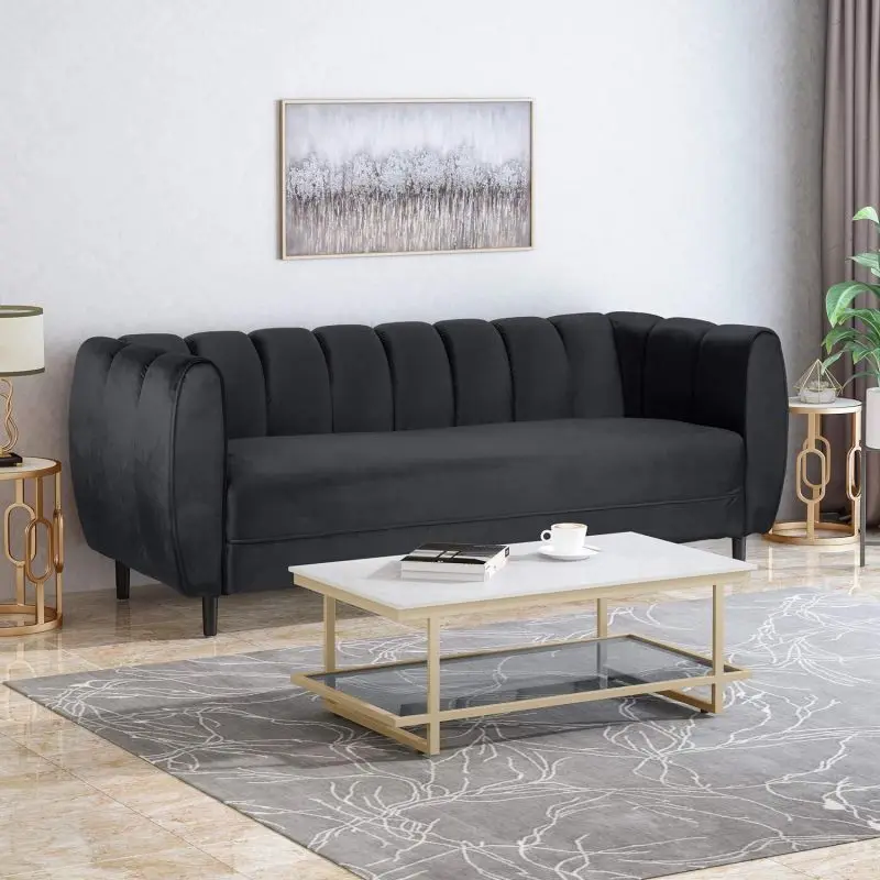 Conforto elegante, ideal para decoração moderna da sala de estar, assento de pelúcia, acento elegante para casa, assento confortável