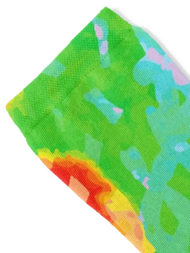 الملونة مجردة المائية اللوحة خلفية الجوارب تسلق هدايا عيد الميلاد مع طباعة الجوارب الإناث الرجال #2