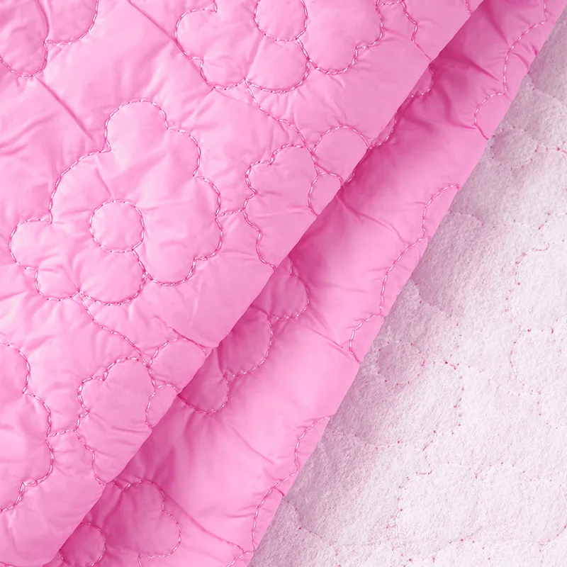 7colors Flower Quilted Cotton Fabric Candy Colored Cotton Clip Embroidered Fabric Fall Warm for DIY Winter Sewing Cloth 0.5/1/2m - view 4