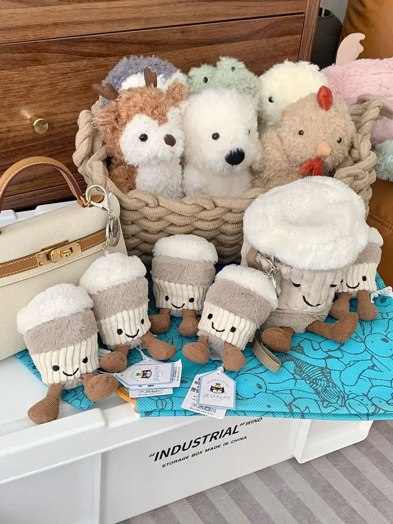 Adorable Plush Toy Keychain Coffee Cup Hanging Doll Cute Companion Bag Doll Soft Stuffed Animal Keychains For All Ages