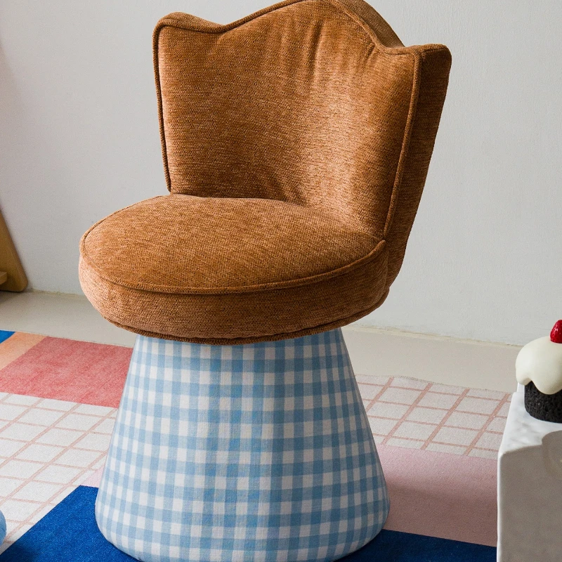 Rotating makeup stool dressing stool backrest girls light luxury senior bedroom