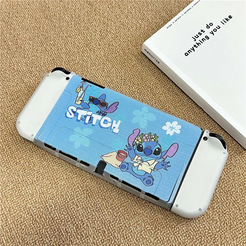 디즈니 스티치 소프트 TPU 스킨 보호 케이스 Nintendo Switch NS Oled Joy-Con 컨트롤러 보호 백 하우징 쉘 커버