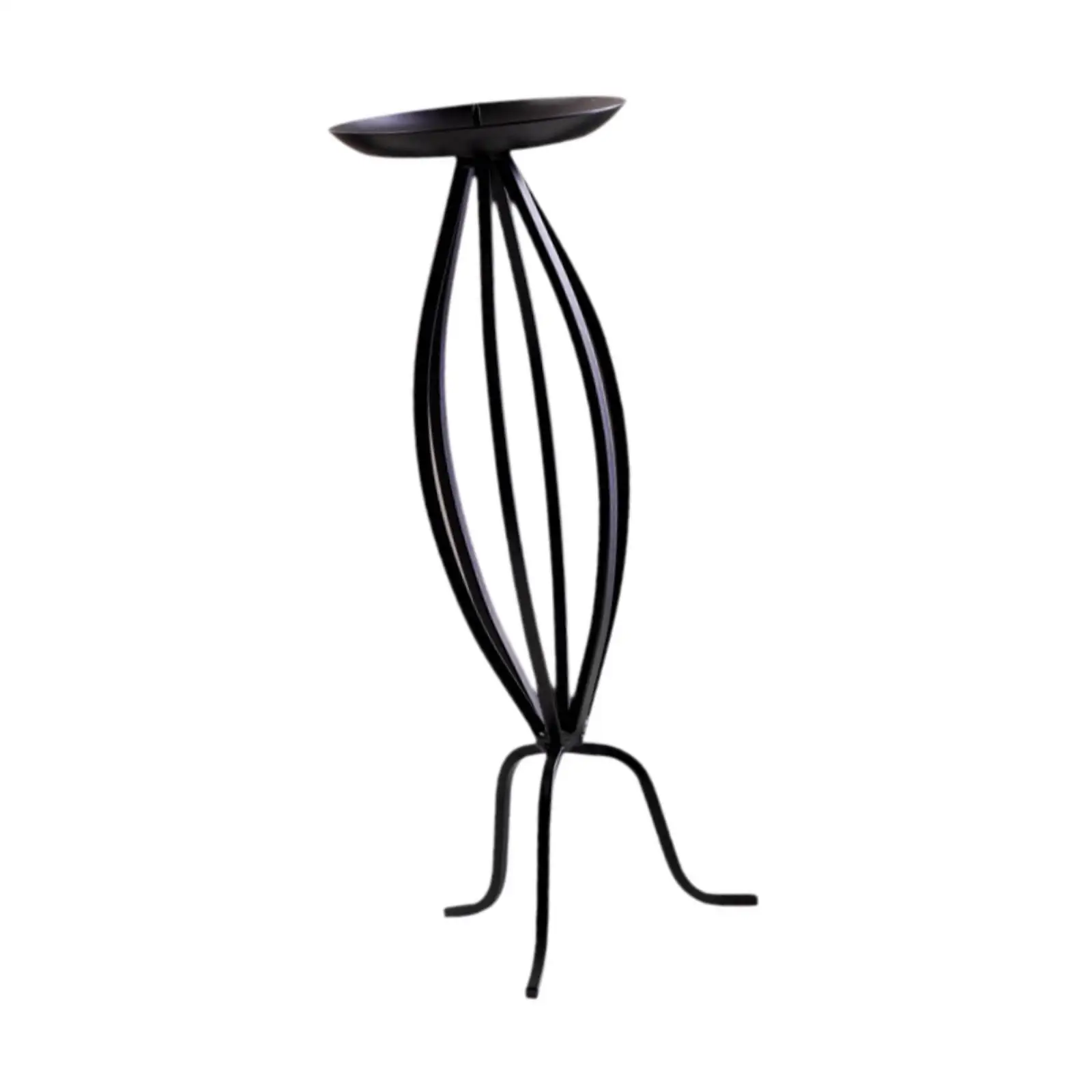 Metal Round Tray Candleholder Tea Light Holder Stable Creative Candle Stand for Pillar Candles Candlelight Dinner Home Decor
