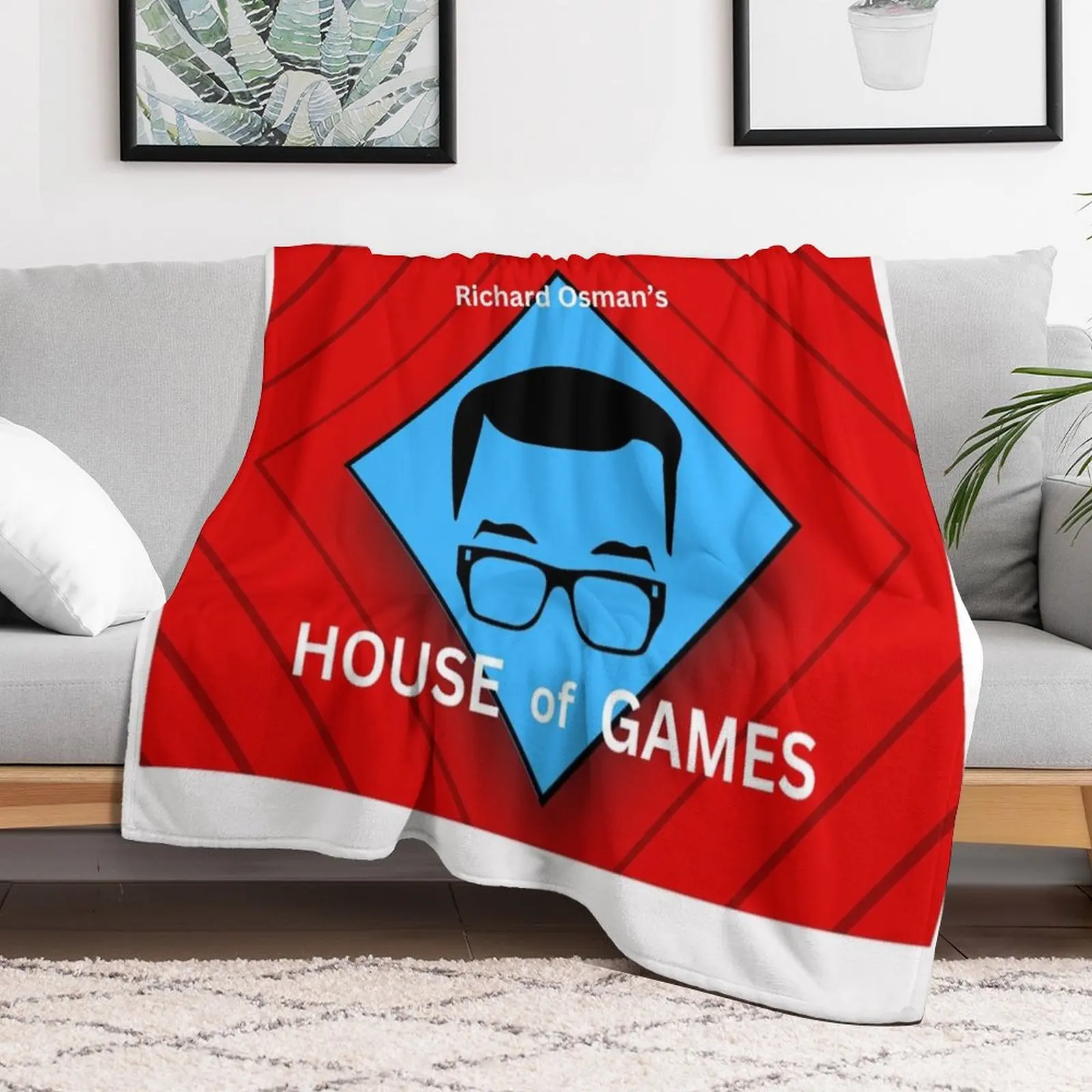 

Richard Osman's House of Games Throw Blanket Hairys Beach Thermals For Travel Flannel Blankets