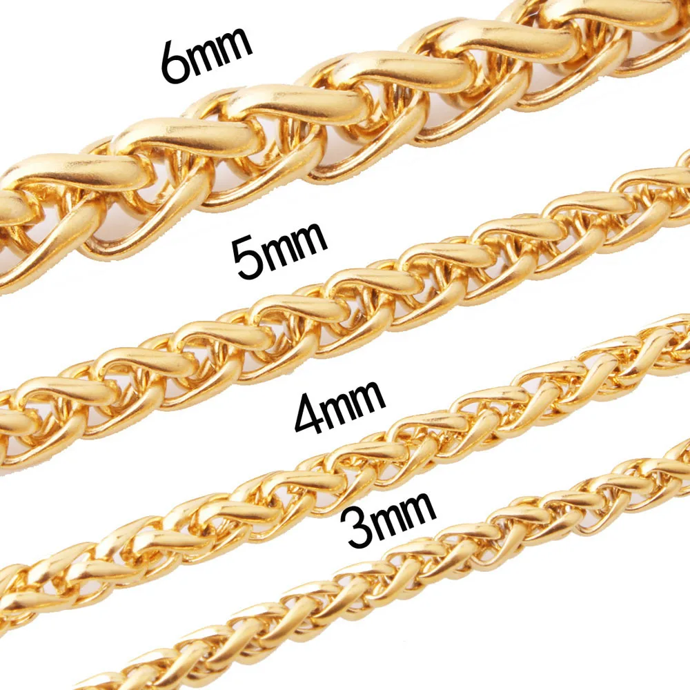 HNSP 3MM-8MM STAINLESS STEEL Black TWIST CHAIN NECKLACE FOR Men Goth  Jewelry Punk Male Neck Pendant Accessories