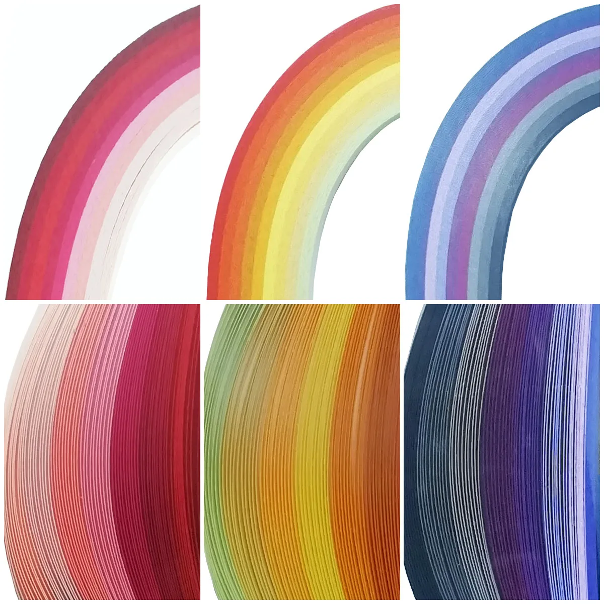 54Colors Set, Solid Color Quilling Paper Strips Weight 116gsm 2mm 3mm 5mm Wide 39cm Long Eco Origami Arts Craft Paper