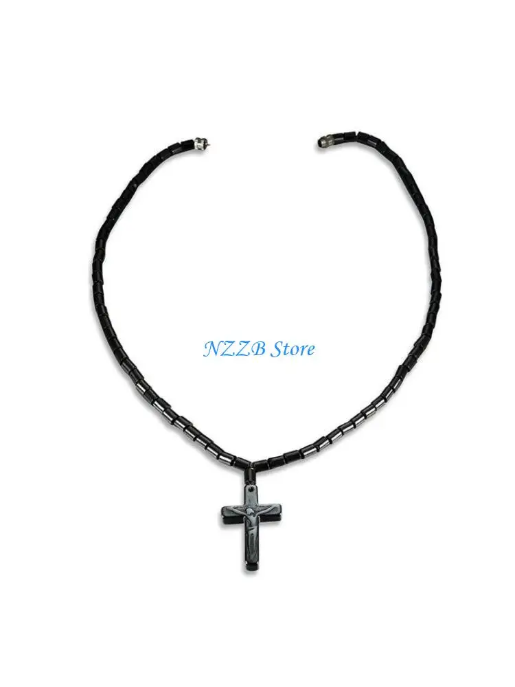 

T21F Fashion Beads Hematite for Cross Necklace Therapy for Health & Beauty J