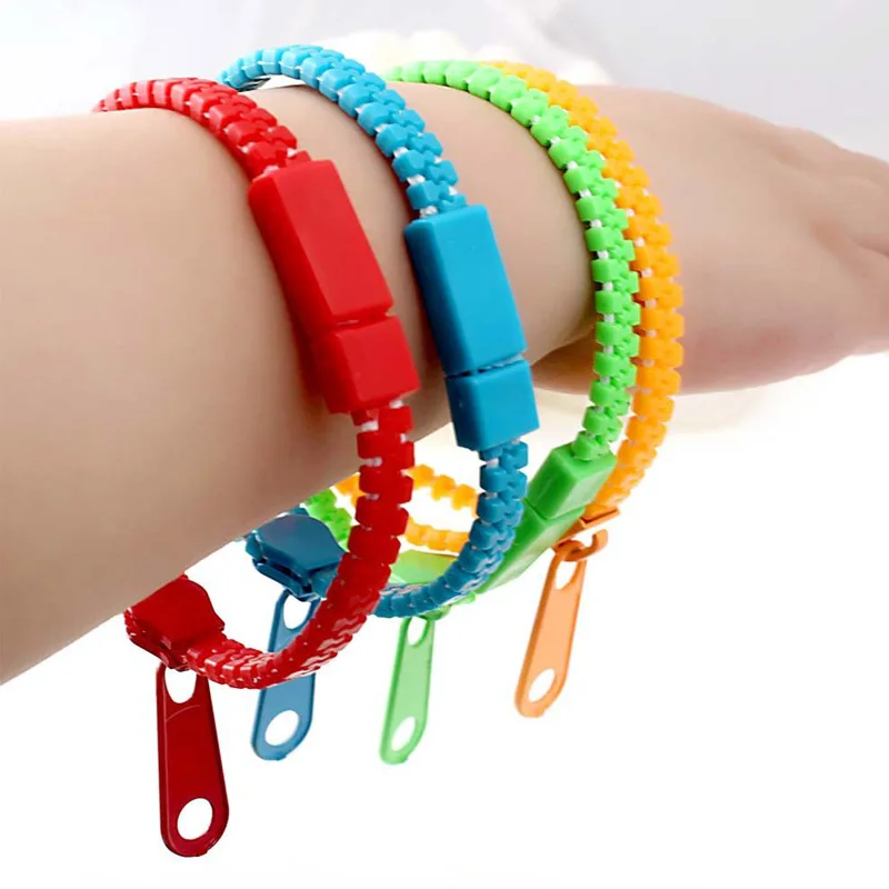 10PCS Fidget Zipper Bracelet Anxiety Stress Relief Toys For Kids Boys Girls Birthday Gifts Party Favors Classroom Prizes